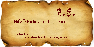 Nádudvari Elizeus névjegykártya
